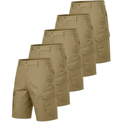 Blu Rock Men's Cotton Flex-stretch Cargo Shorts-5 Pack In Green