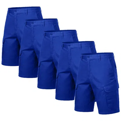 Blu Rock Men's Cotton Flex-stretch Cargo Shorts-5 Pack In Multi