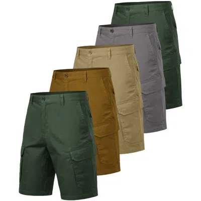 Blu Rock Men's Cotton Flex-stretch Cargo Shorts-5 Pack In Multi