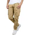 Blu Rock Men's Flex Stretch Cargo Pants In Khaki