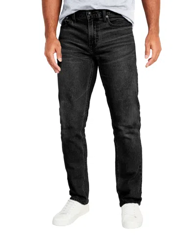 Blu Rock Men's Flex Stretch Slim Straight Jeans In Black