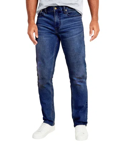 Blu Rock Men's Flex Stretch Slim Straight Jeans In Dark Wash