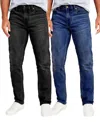 BLU ROCK MEN'S FLEX STRETCH SLIM STRAIGHT JEANS, PACK OF 2