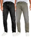 BLU ROCK MEN'S FLEX STRETCH SLIM STRAIGHT JEANS, PACK OF 2