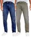 BLU ROCK MEN'S FLEX STRETCH SLIM STRAIGHT JEANS, PACK OF 2