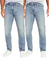 Blu Rock Men's Flex Stretch Slim Straight Jeans, Pack Of 2 In Light Blue