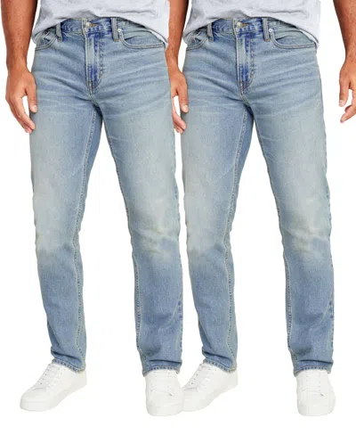 Blu Rock Men's Flex Stretch Slim Straight Jeans, Pack Of 2 In Light Blue