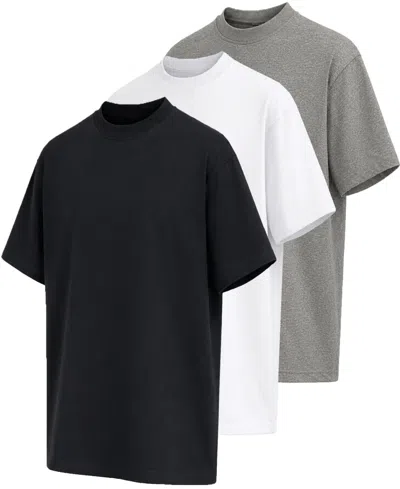 Blu Rock Men's Heavyweight Cotton Drop-shoulder T-shirt, 3-pack In Multi