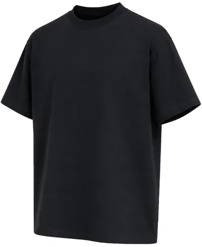 Blu Rock Men's Oversized Heavyweight Cotton Crew Neck Short Sleeve Tee Loose Fit Top In Black