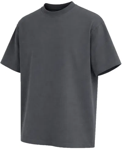 Blu Rock Men's Oversized Heavyweight Cotton Crew Neck Short Sleeve Tee Loose Fit Top In Gray