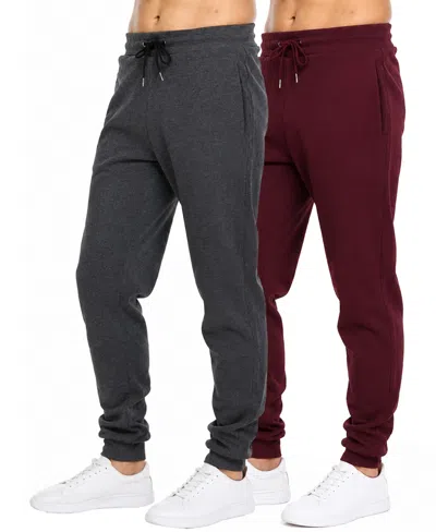 Blu Rock Men's Heavyweight Fleece Jogger Sweatpants, 2-pack In Purple