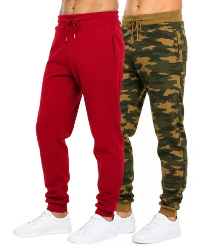 Blu Rock Men's Heavyweight Fleece Jogger Sweatpants, 2-pack In Multi