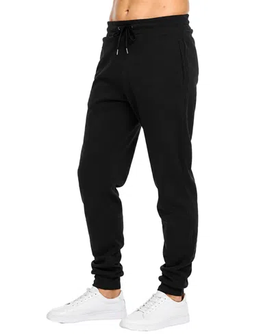 Blu Rock Men's Heavyweight Fleece Modern-fit Zipper-pockets Jogger Sweatpants In Black