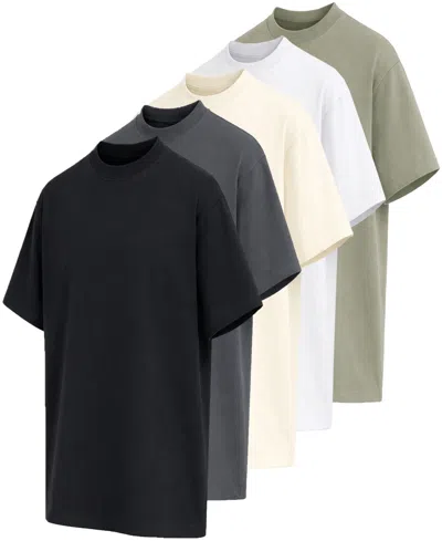 Blu Rock Men's Heavyweight Oversized Drop Shoulder T-shirt In Multi