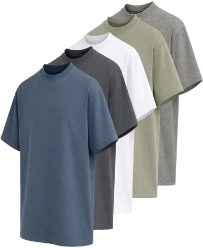 Blu Rock Men's Heavyweight Oversized Drop Shoulder T-shirt In Multi