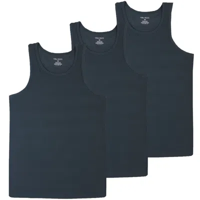 Blu Rock Men's Micro Waffle Knit Heavyweight Sleeveless Tank Top -3 Pack In Multi