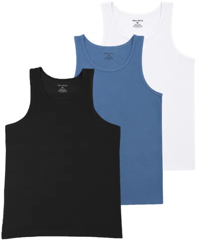 Blu Rock Men's Micro Waffle Knit Heavyweight Tank Top -3 Pack In Multi