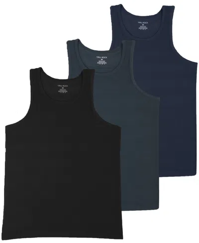 Blu Rock Men's Micro Waffle Knit Heavyweight Sleeveless Tank Top -3 Pack In Multi
