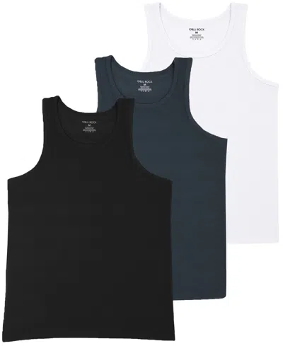 Blu Rock Men's Micro Waffle Knit Heavyweight Tank Top -3 Pack In Blue