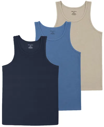 Blu Rock Men's Micro Waffle Knit Heavyweight Tank Top -3 Pack In Multi