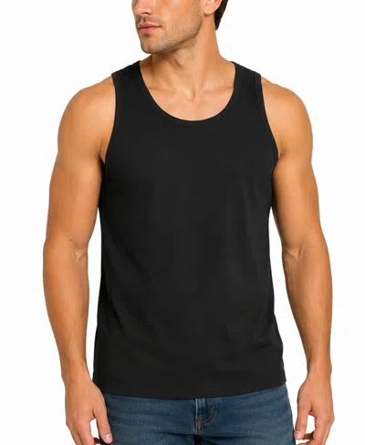 Blu Rock Men's Micro Waffle Knit Heavyweight Sleeveless Tank Top In Black