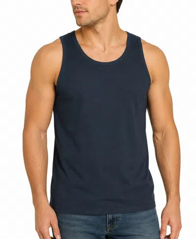 Blu Rock Men's Micro Waffle Knit Heavyweight Sleeveless Tank Top In Blue