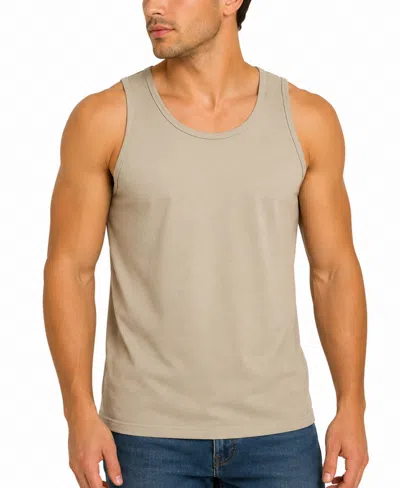 Blu Rock Men's Micro Waffle Knit Heavyweight Sleeveless Tank Top In Gold