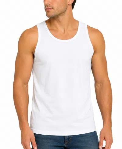 Blu Rock Men's Micro Waffle Knit Heavyweight Sleeveless Tank Top In White