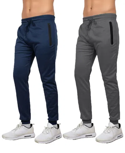 Blu Rock Men's Modern Slim-fit Tech Joggers Sweatpants In Gray
