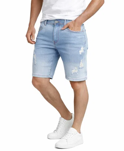 Blu Rock Men's Modern Slim-fit Stretch Denim Shorts In Blue