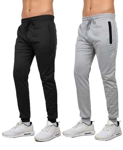 Blu Rock Men's Modern Slim-fit Tech Joggers Sweatpants In Black-heather Gray