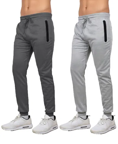 Blu Rock Men's Modern Slim-fit Tech Joggers Sweatpants In Charcoal-heather Gray