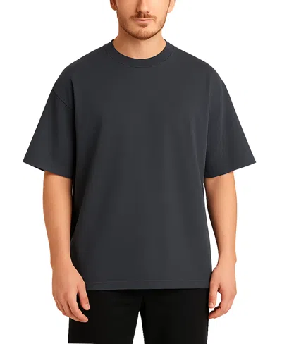 Blu Rock Men's Oversized Crewneck T-shirt In Black