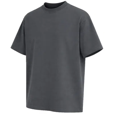Blu Rock Men's Oversized Heavyweight Cotton Crew Neck Short Sleeve Tee Loose Fit Top In Gray