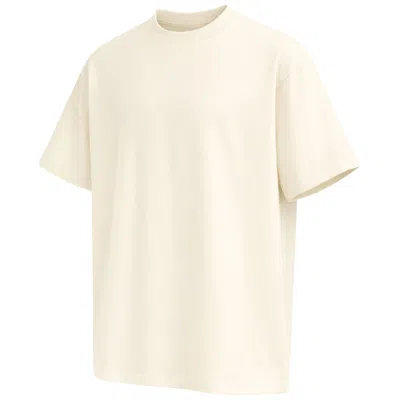 Blu Rock Men's Oversized Heavyweight Cotton Crew Neck Short Sleeve Tee Loose Fit Top In Neutral