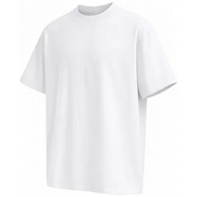 Blu Rock Men's Oversized Heavyweight Cotton Crew Neck Short Sleeve Tee Loose Fit Top In White
