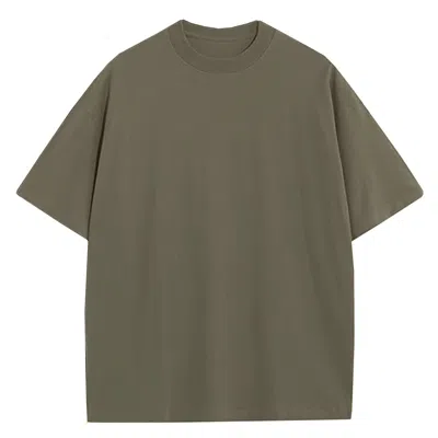 Blu Rock Men's Oversized Heavyweight Cotton Crew Neck Short Sleeve Tee Loose Fit Tops In Green