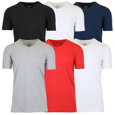 Blu Rock Men's Short Sleeve V-neck Cotton Stretch Tees-6 Pack In Multi