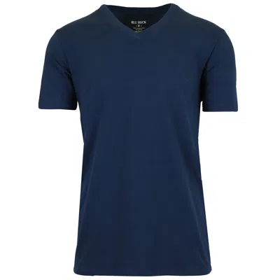 Blu Rock Men's Short Sleeve V-neck Cotton Stretch Tees In Blue