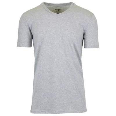 Blu Rock Men's Short Sleeve V-neck Cotton Stretch Tees In Gray