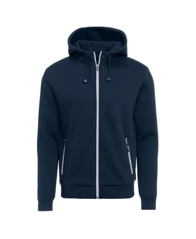 Blu Rock Men's Slim-fit Classic Tech Full-zip Hoodie In Blue