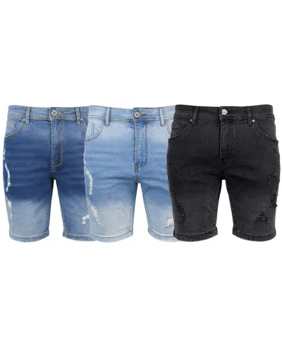 Blu Rock Men's Slim-fit Jean Shorts, 3-pack In Multi