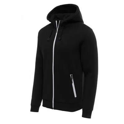 Blu Rock Men's Slim Fit Sherpa Fleece-lined Classic Tech Full Zip Hoodie In Black