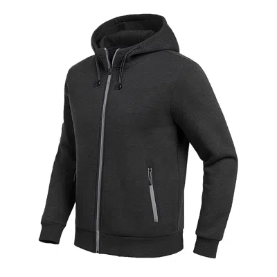 Blu Rock Men's Slim Fit Sherpa Fleece-lined Classic Tech Full Zip Hoodie In Black