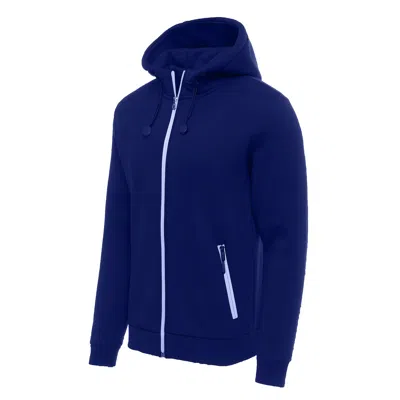Blu Rock Men's Slim Fit Sherpa Fleece-lined Classic Tech Full Zip Hoodie In Blue