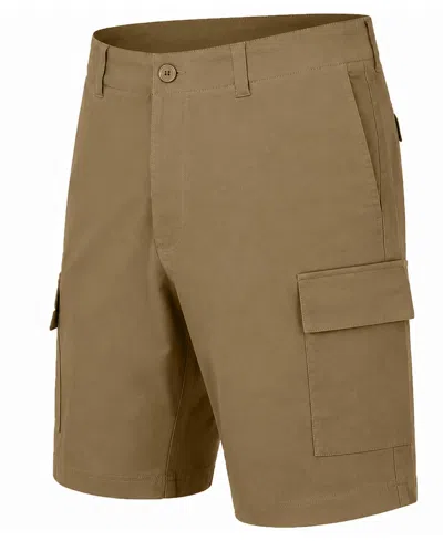 Blu Rock Men's Slim Fit Super Stretch Cargo Shorts In Khaki