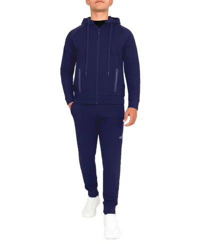 Blu Rock Men's Slim-fit Tech Fleece Hoodie And Jogger Sweatpants, 2-piece Set In Blue