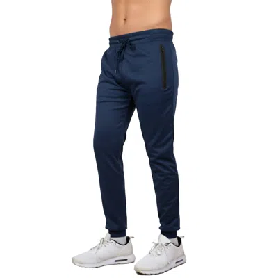 Blu Rock Men's Slim Fit Tech Joggers Sweatpants With Zipper Pockets In Blue