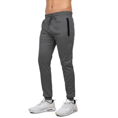 Blu Rock Men's Slim Fit Tech Joggers Sweatpants With Zipper Pockets In Gray