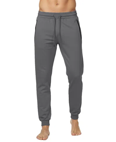 Blu Rock Men's Slim-fit Tech Joggers Zipper Pockets Sweatpants In Gray